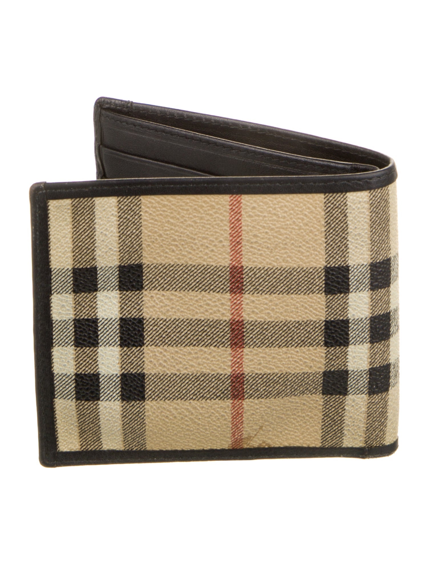 Burberry Haymarket Check Pattern Plaid Print Bifold Wallet