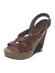 Burberry House Check Pattern Leather Slingback Sandals