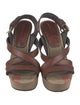 Burberry House Check Pattern Leather Slingback Sandals
