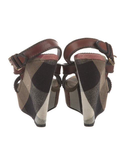 Burberry House Check Pattern Leather Slingback Sandals
