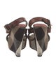 Burberry House Check Pattern Leather Slingback Sandals