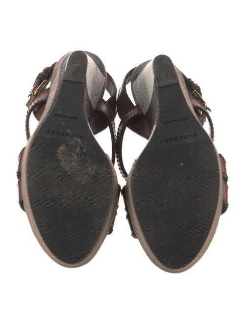 Burberry House Check Pattern Leather Slingback Sandals
