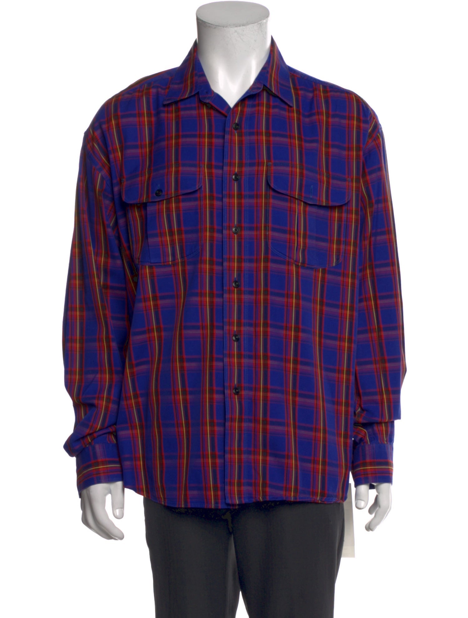 Burberry Plaid Print Long Sleeve Shirt