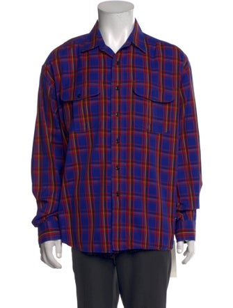 Burberry Plaid Print Long Sleeve Shirt