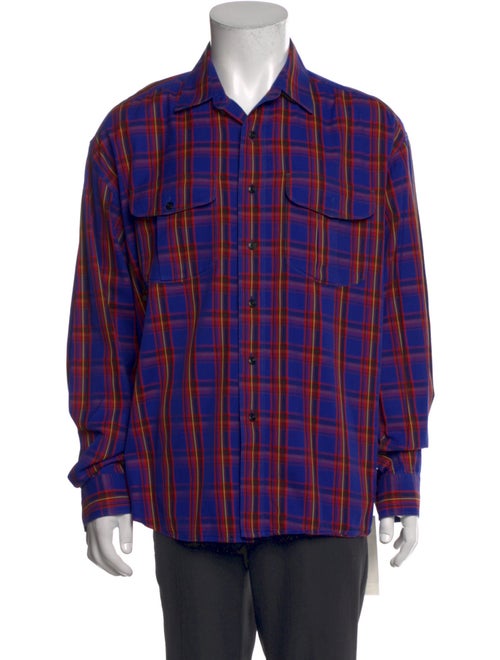 Burberry Plaid Print Long Sleeve Shirt