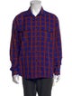 Burberry Plaid Print Long Sleeve Shirt