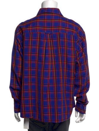 Burberry Plaid Print Long Sleeve Shirt