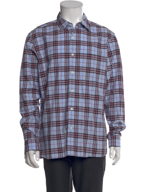 Burberry Plaid Print Long Sleeve Shirt