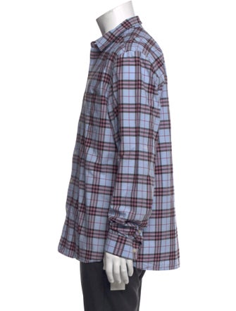 Burberry Plaid Print Long Sleeve Shirt