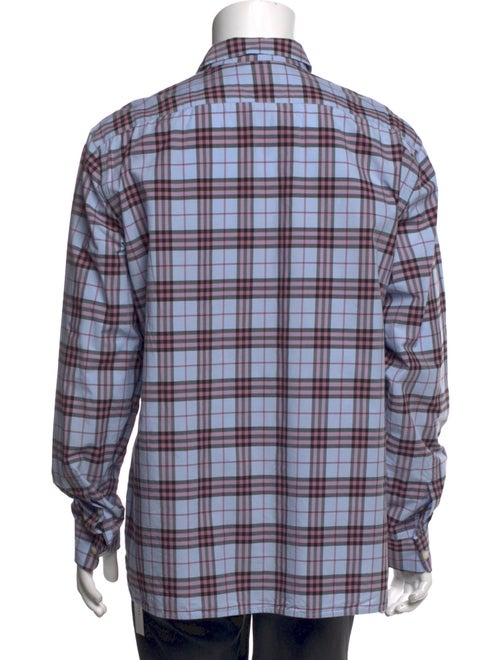 Burberry Plaid Print Long Sleeve Shirt