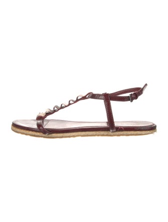 Burberry Patent Leather T-Strap Sandals