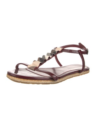 Burberry Patent Leather T-Strap Sandals
