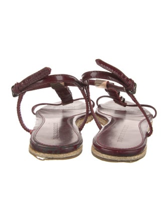 Burberry Patent Leather T-Strap Sandals