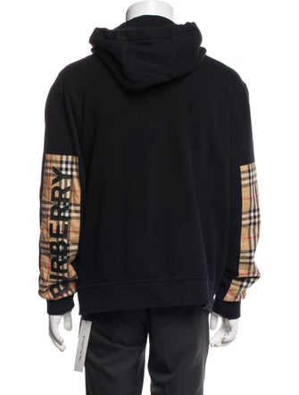 Burberry House Check Pattern Mock Neck Hoodie