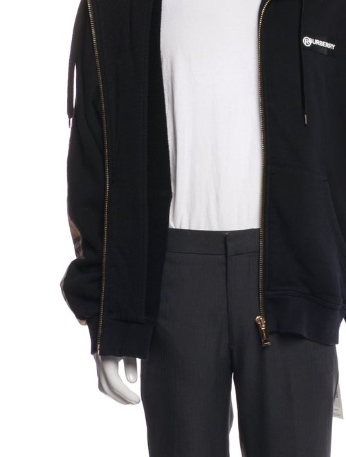 Burberry House Check Pattern Mock Neck Hoodie