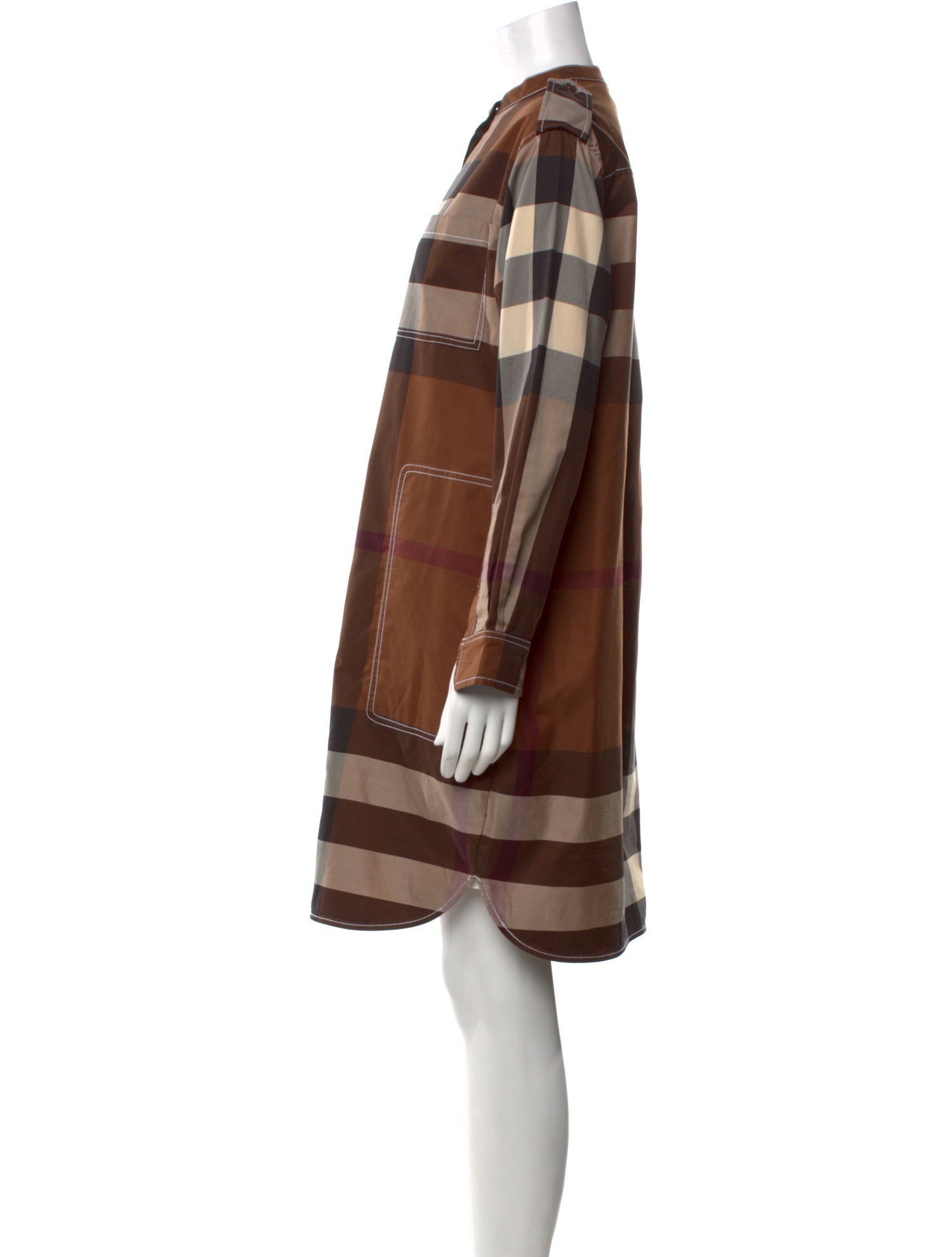 Burberry Plaid Print Knee-Length Dress
