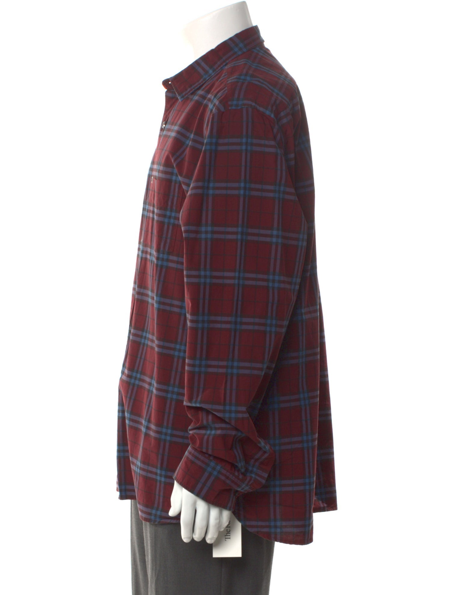 Burberry Plaid Print Long Sleeve Shirt