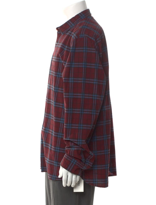 Burberry Plaid Print Long Sleeve Shirt
