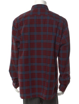Burberry Plaid Print Long Sleeve Shirt