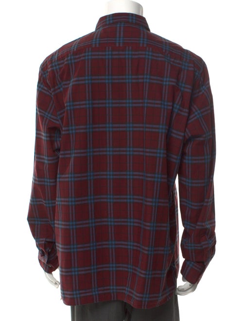 Burberry Plaid Print Long Sleeve Shirt