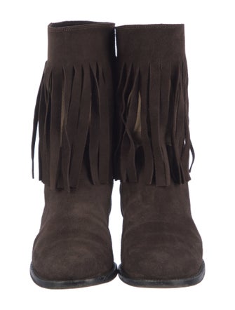 Burberry Nova Check Pattern Suede Boots