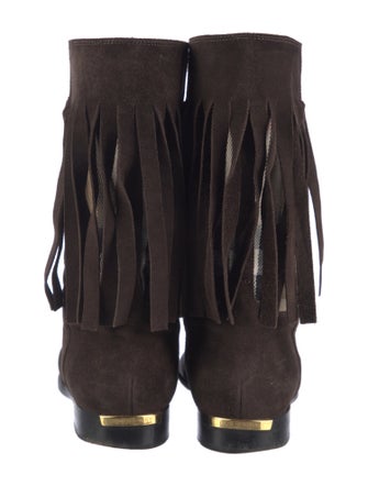 Burberry Nova Check Pattern Suede Boots