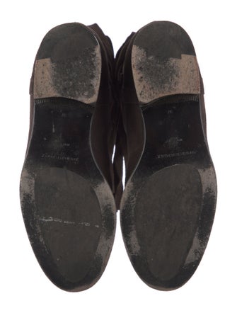 Burberry Nova Check Pattern Suede Boots