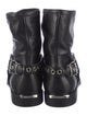 Burberry Nova Check Pattern Leather Moto Boots