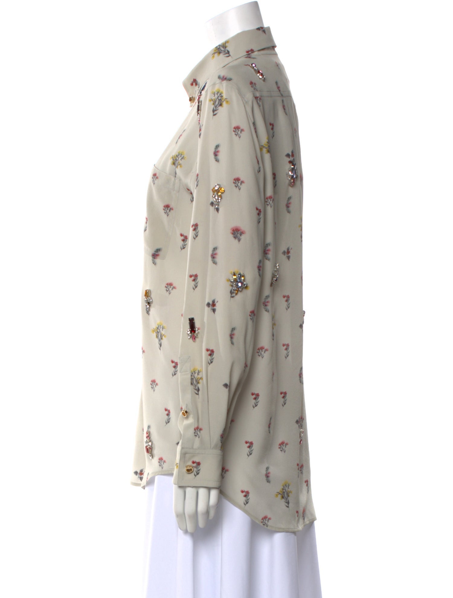 Burberry Silk Printed Button-Up Top w/ Tags