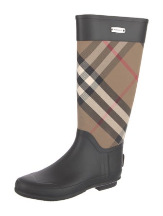 Burberry House Check Pattern Rubber Rain Boots