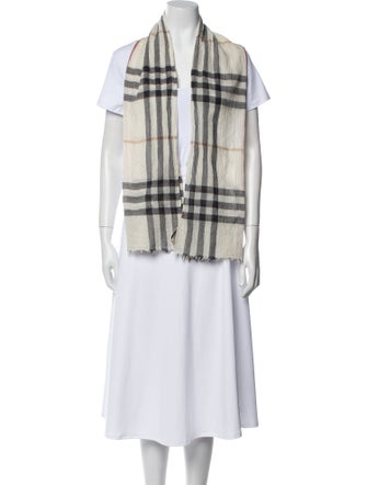 Burberry Plaid Print Scarf
