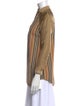 Burberry Striped Mock Neck Blouse