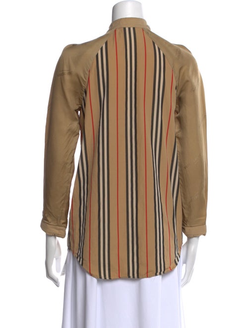 Burberry Striped Mock Neck Blouse