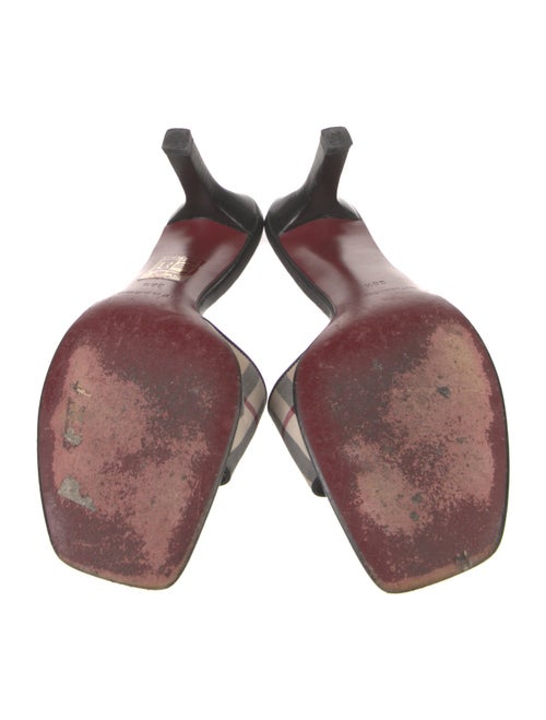 Burberry Nova Check Pattern Leather Slides