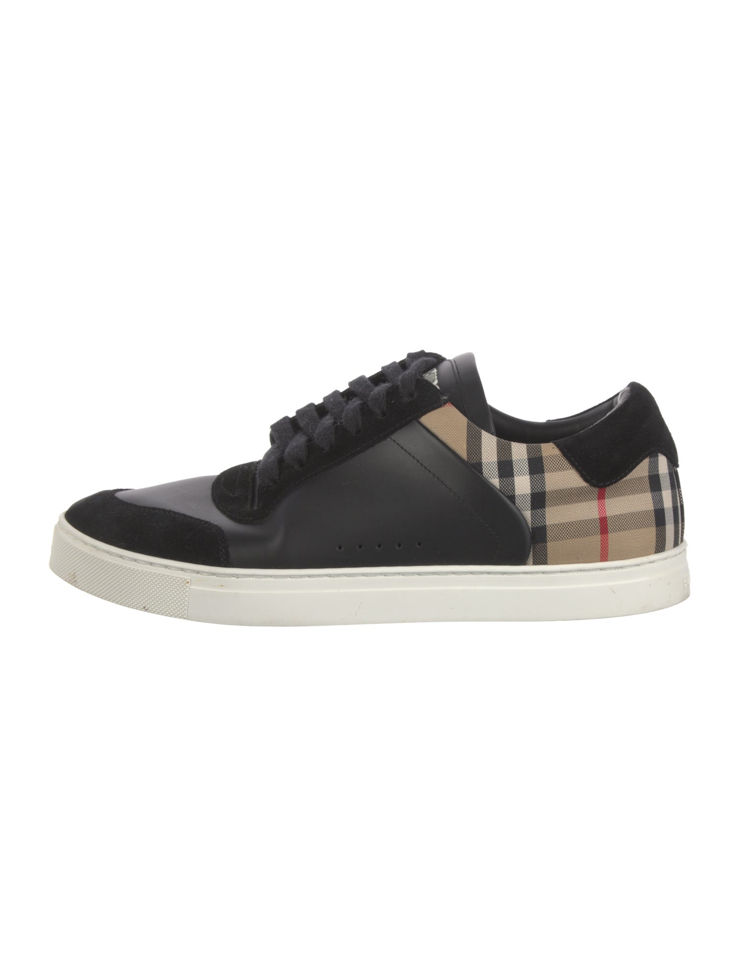 Burberry House Check Pattern Leather Sneakers