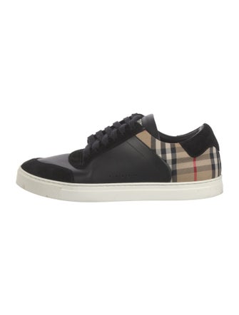 Burberry House Check Pattern Leather Sneakers