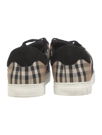 Burberry House Check Pattern Leather Sneakers