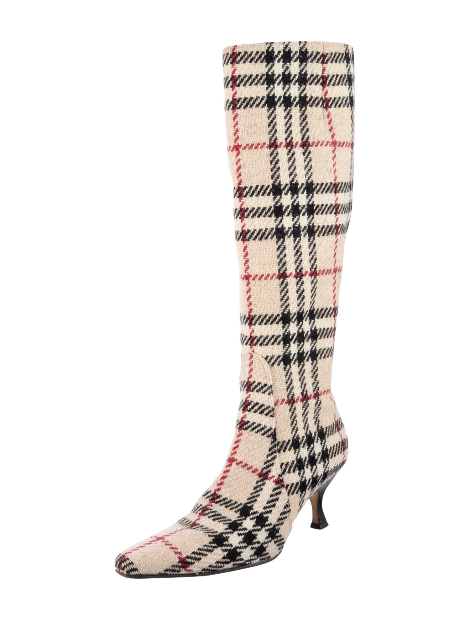 Burberry London Nova Check Pattern Wool Sock Boots