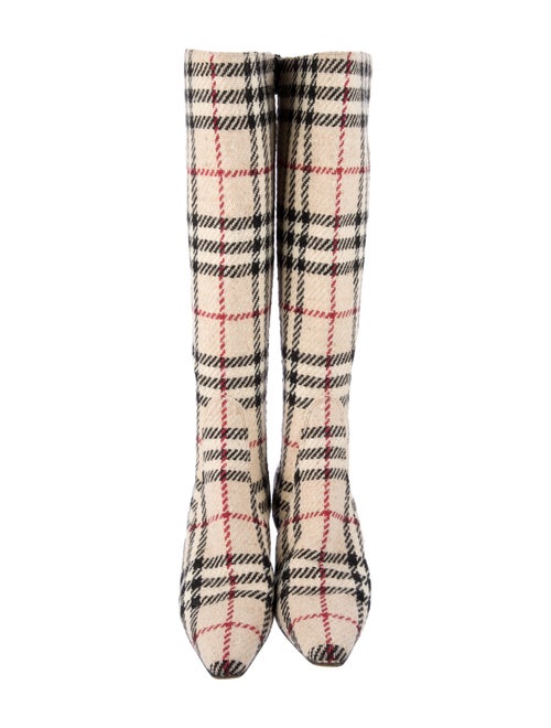 Burberry London Nova Check Pattern Wool Sock Boots