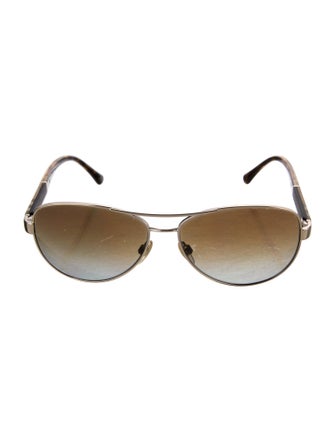 Burberry Nova Check Pattern Aviator Sunglasses