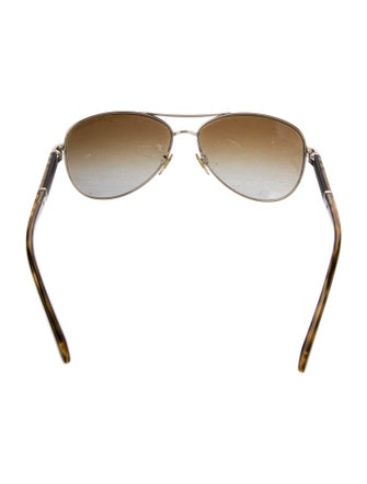 Burberry Nova Check Pattern Aviator Sunglasses