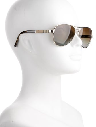 Burberry Nova Check Pattern Aviator Sunglasses