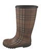 Burberry Rubber Plaid Print Rain Boots