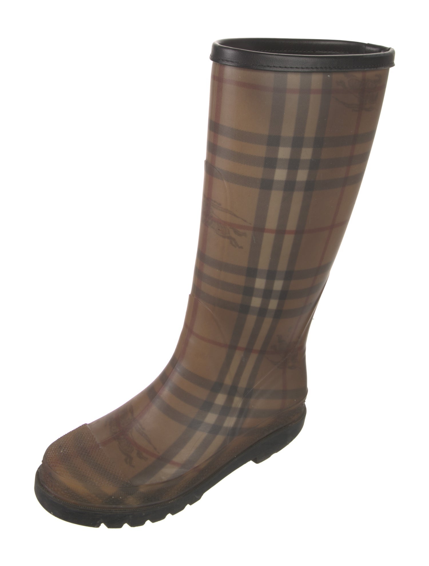 Burberry Rubber Plaid Print Rain Boots