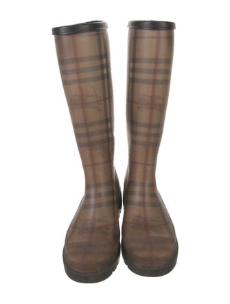 Burberry Rubber Plaid Print Rain Boots