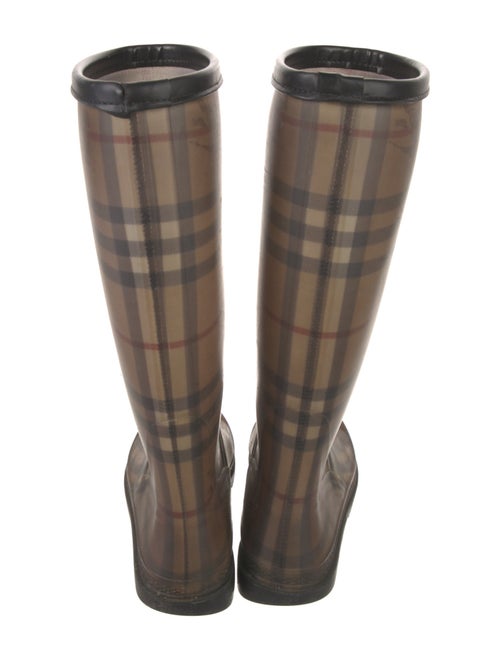 Burberry Rubber Plaid Print Rain Boots