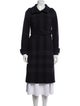 Burberry London Wool Plaid Print Trench Coat