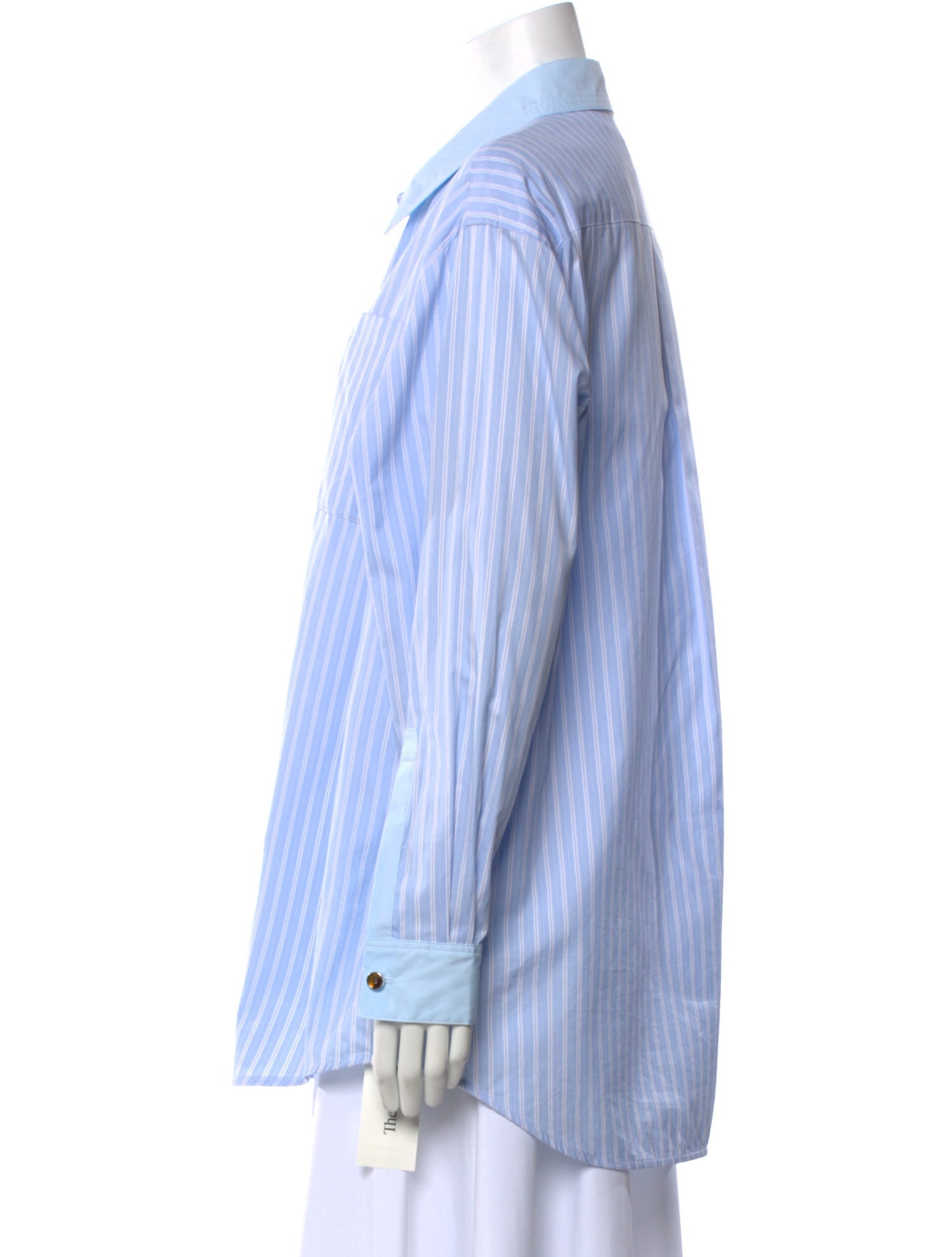 Burberry Striped Long Sleeve Button-Up Top w/ Tags