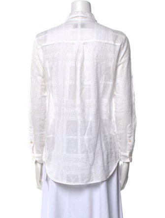 Burberry Long Sleeve Button-Up Top
