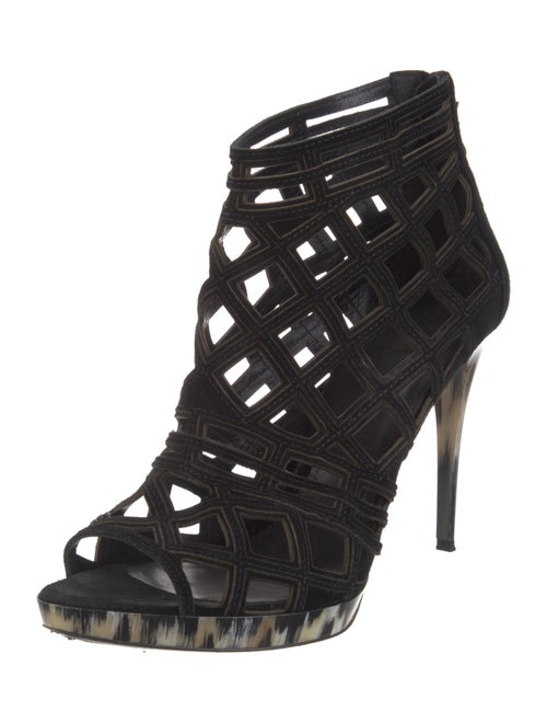 Burberry Suede Cutout Accent Pumps